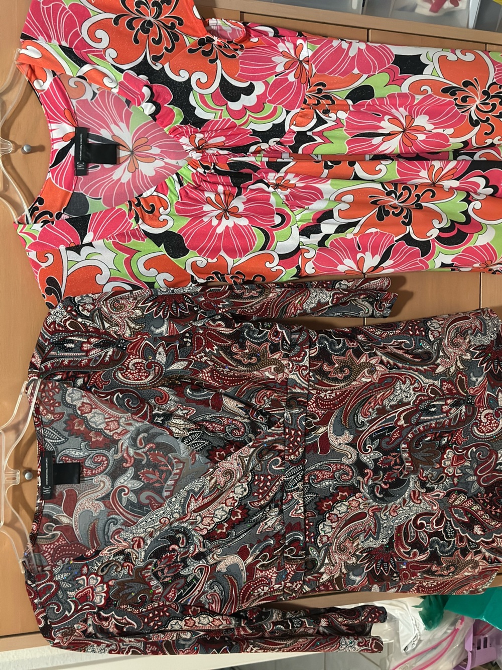 INC International Concepts Floral red paisley and Orange Floral Bundle